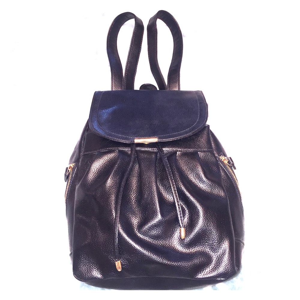 Faux leather mini backpack